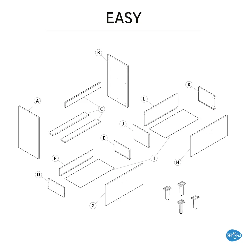 Тумба под раковину Sensea Easy напольная 50 см цвет дуб STLM-2030653 - Вид №12