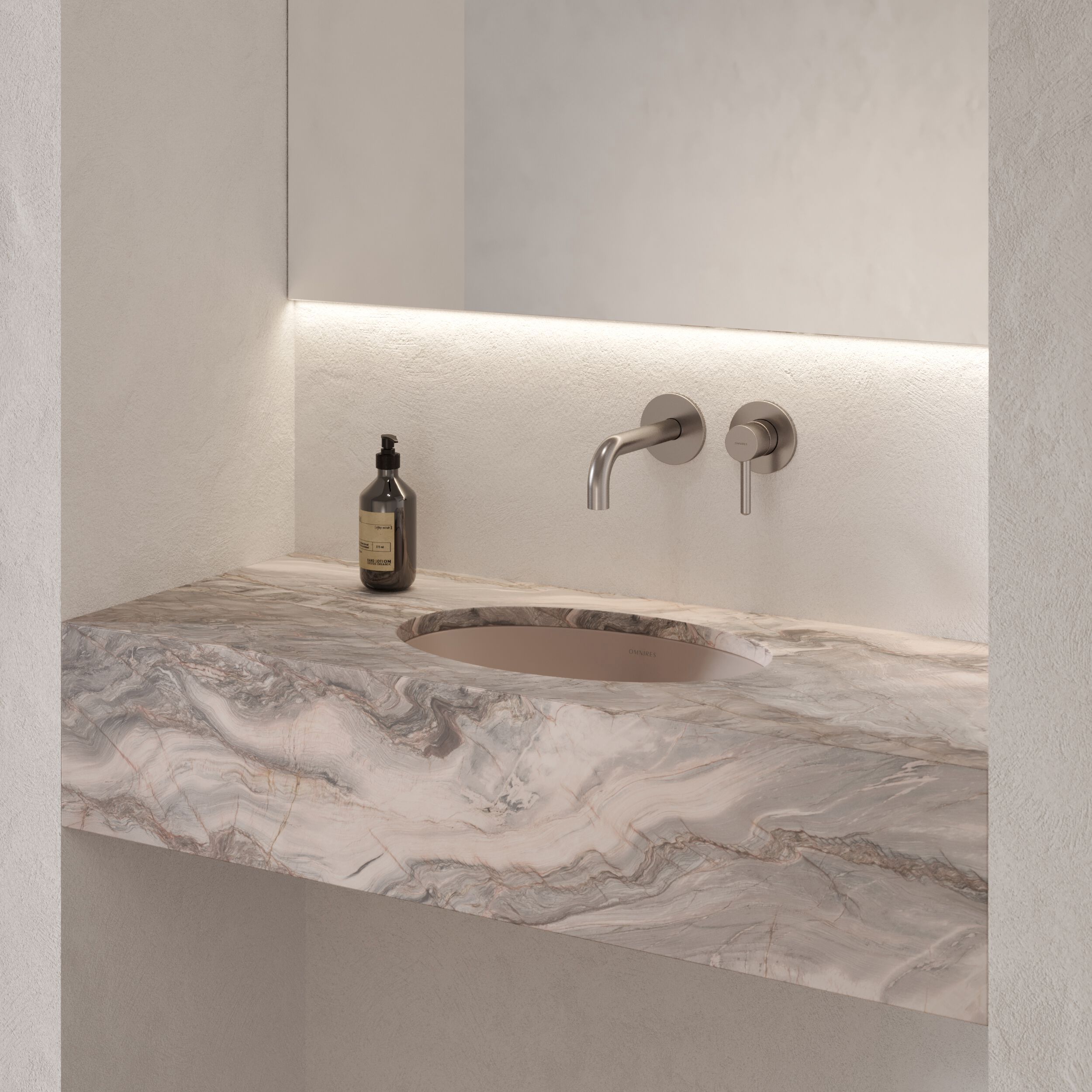 Встраиваемый умывальник из Овального композитного материала OMNIRES SHELL M+ SHELLUP ARCH-00143000 - Вид №45