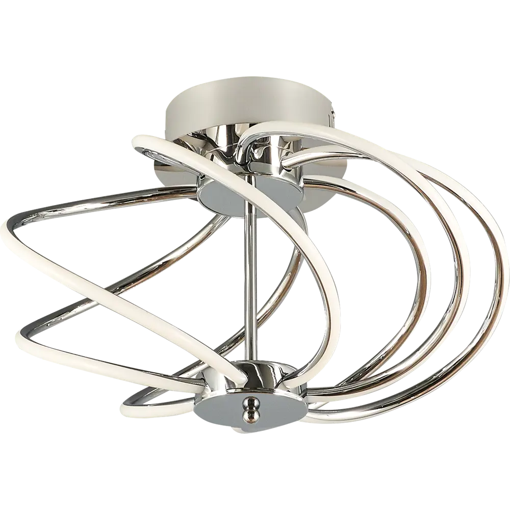 Светильник потолочный светодиодный «Preli» с пультом управления, 18 м², регулируемый белый свет, цвет серебристый/белый LAMPLANDIA STLM-2021092