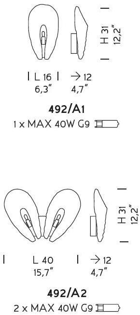 Sylcom Настенный светильник из стекла Gabbiano 492 - Вид №2