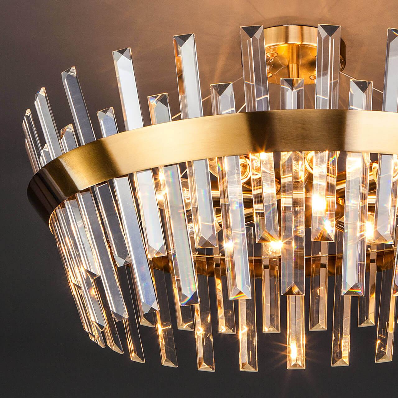 Потолочная люстра Eurosvet Steccato 10111/8 золотая бронза/прозрачный хрусталь Strotskis EUROSVET ДИЗАЙНЕРСКИЕ, STECCATO 00-3888743 Бронза;прозрачный  - Вид №1