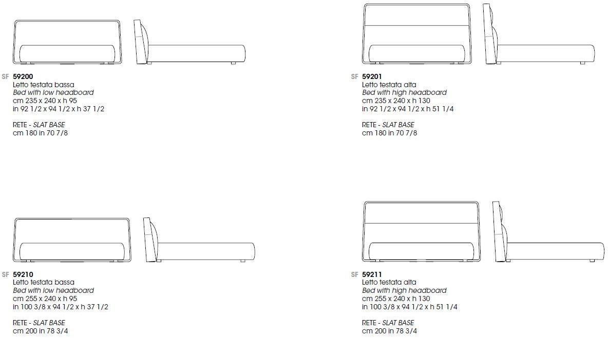 Giorgetti Двуспальная кровать с мягким изголовьем Frame sun-id-1424684 - Вид №4