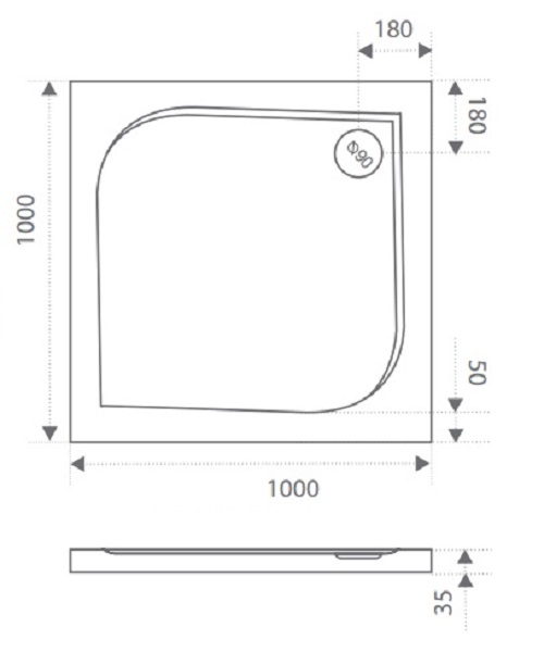 ЛП00028 Поддон Bas Квадро Santreyd - Вид №1