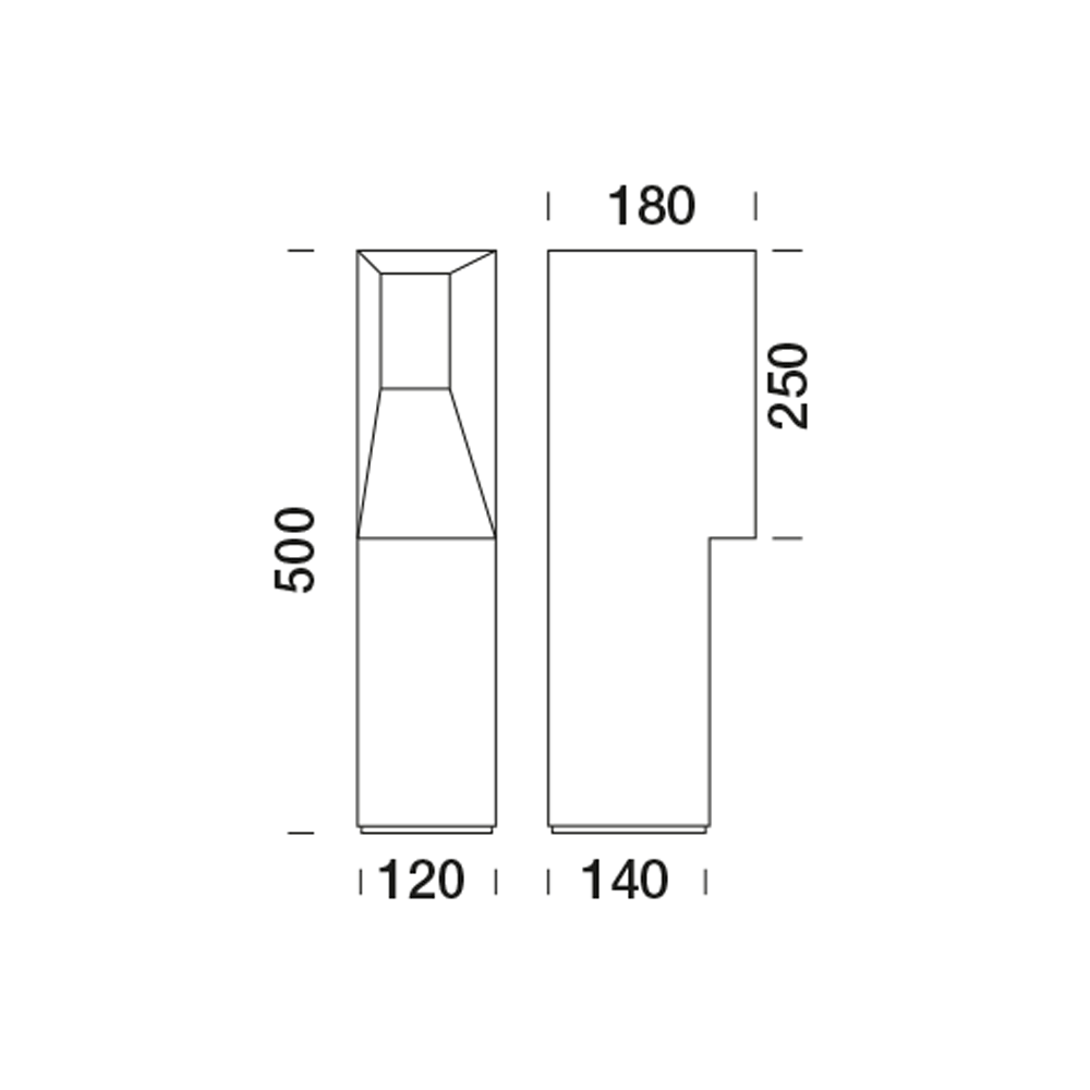 6091619 Мобильный светильник Platek BLOCK Paletto  BLOCK H. 500 mm - LED 3000K 1 Opening  - Вид №6