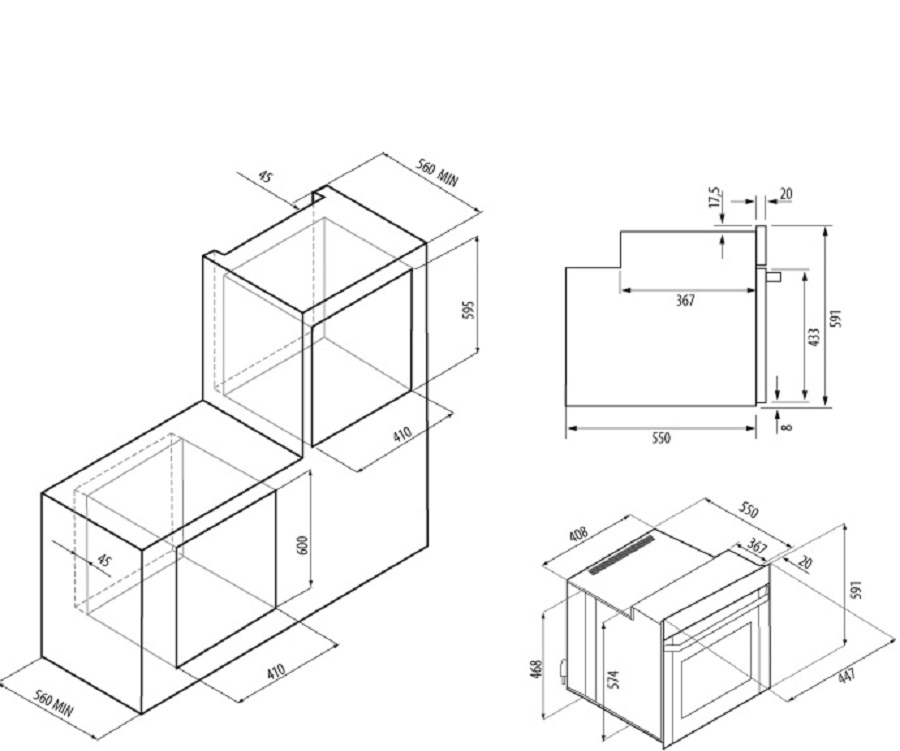 8161375 Электрический духовой шкаф KRONA Corrente 45 BL черный KRONA1 STDN-0038885 - Вид №9