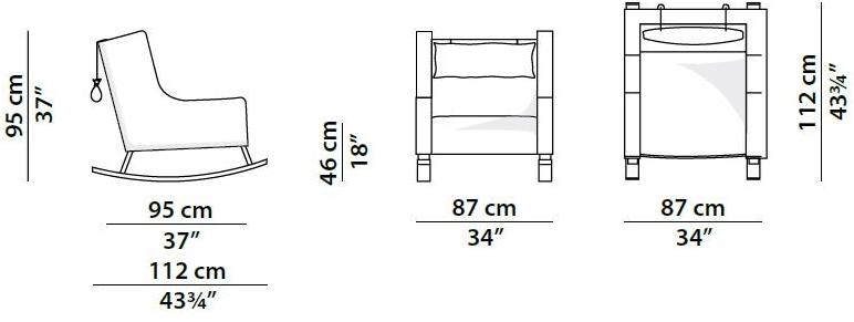 BAXTER Кресло-качалка из кожи Housse sun-id-1504292 - Вид №6