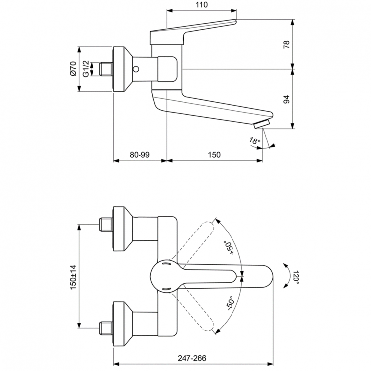 BC111AA Смеситель для раковины .0 Ideal Standard CERAPLUS 2  - Вид №1