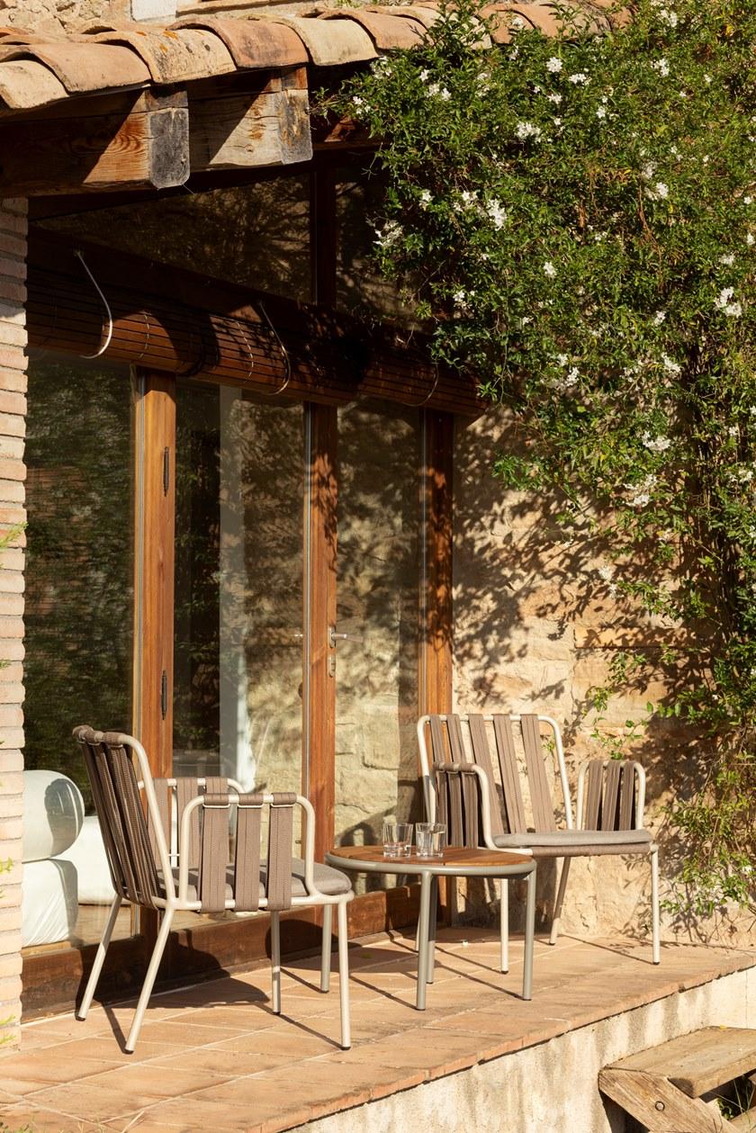 Bivaq Низкий круглый журнальный столик из стали и дерева Teja sun-id-1494140 - Вид №4