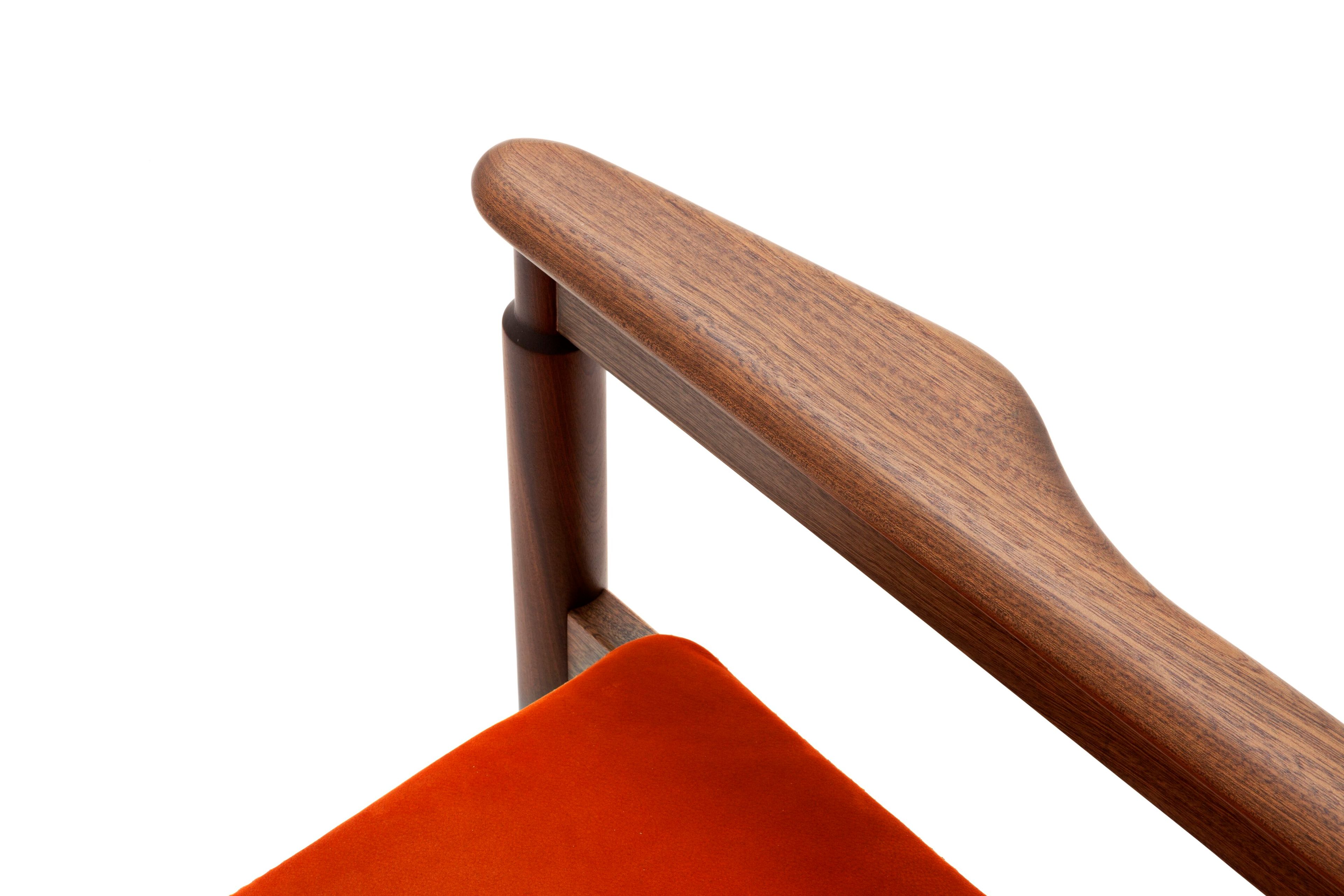 Садовое кресло из красного дерева и ткани с подлокотниками Exteta Vieste ARCH-00092458 - Вид №8