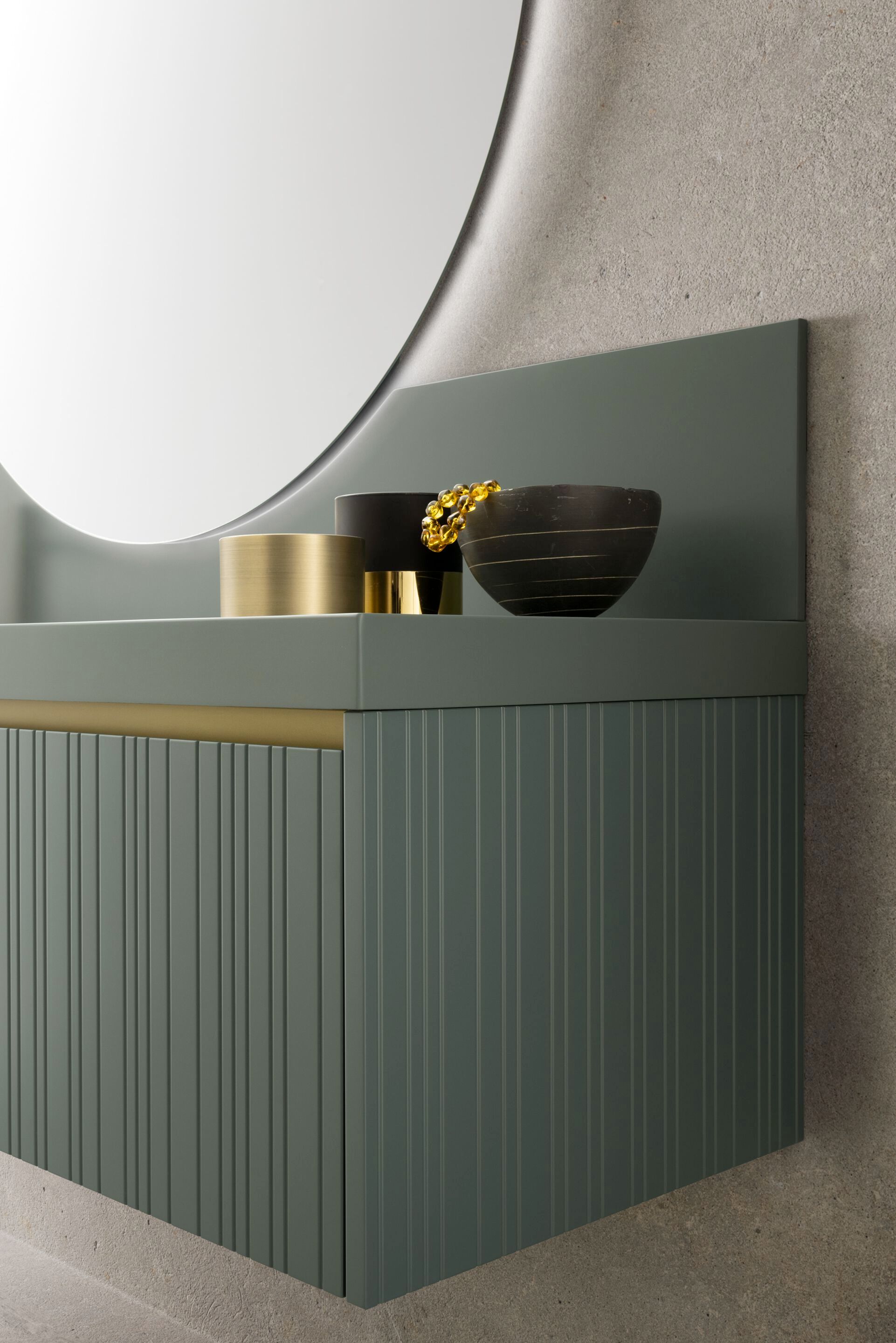 Деревянный подвесной умывальник с зеркалом и geacryl top Archeda тюль ARCH-00138055 - Вид №3