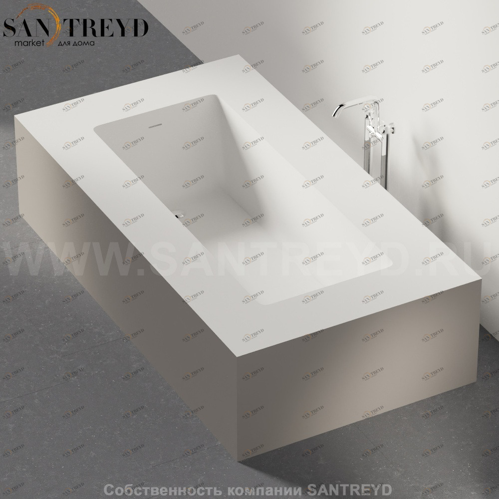 Ванна свободностоящая CARTESIO серая Agape AVAS0980SZL