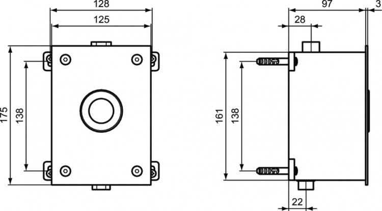 P0115AA Антивандальное смывное устройство для писсуара Septa Pro U2 Ideal Standard PROSYS SEPTA PRO  - Вид №3