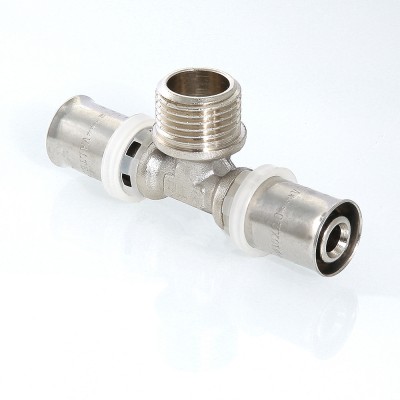 VTm.233.N.320532 Пресс-фитинг – тройник с переходом на наружную резьбу Valtec 32 мм х 3/4" х 32 мм  - Вид №5