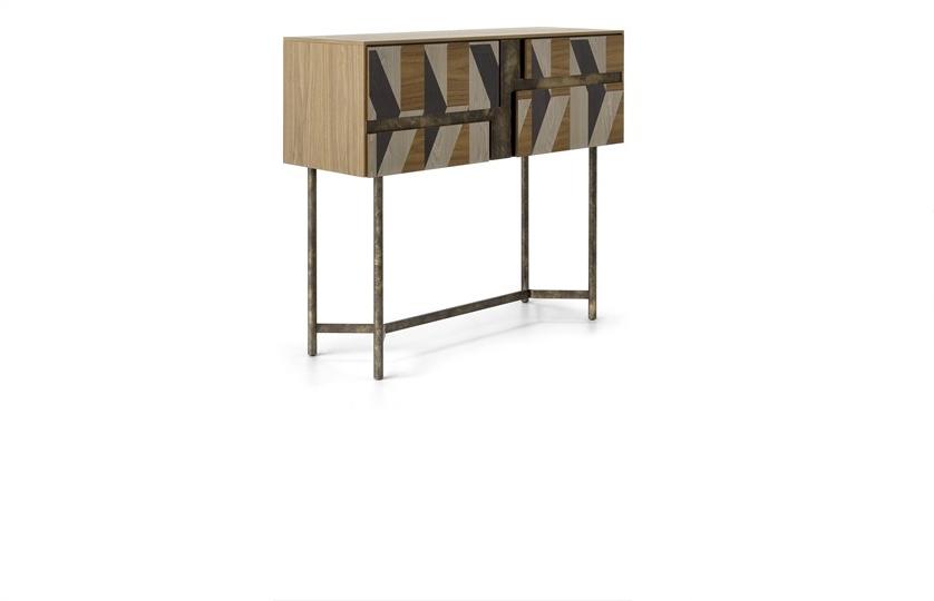 Arte Brotto Консоль из дерева с ящиками с инкрустацией Leonardo L1850 - Вид №1