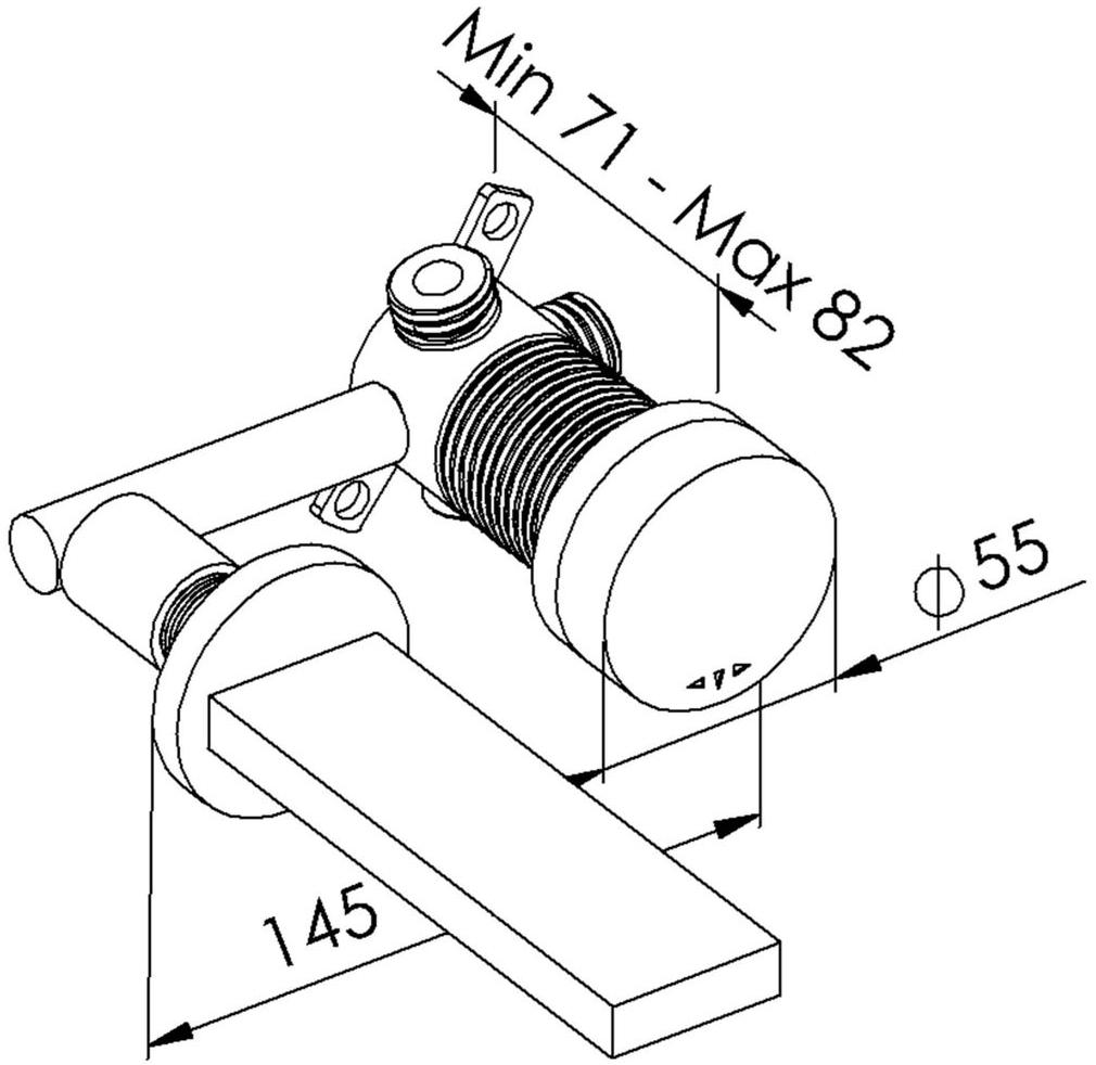 rvb Смеситель для умывальника настенный на 2 отверстия Tune 4696.--.50 - Вид №1