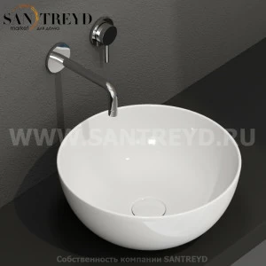 B6T37BI Накладная раковина на столешницу  круглая Ceramica Globo T-EDGE