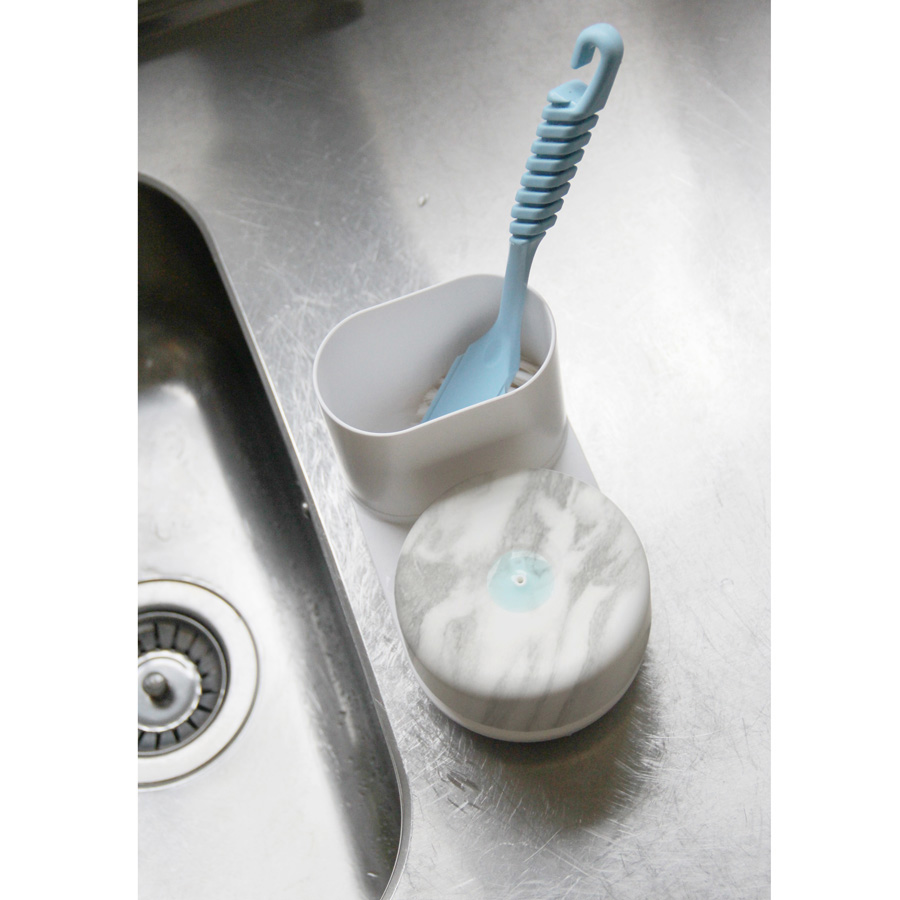 263107 Диспенсер для моющего средства и органайзер , do-dish™, белый/мрамор Bosign  - Вид №2