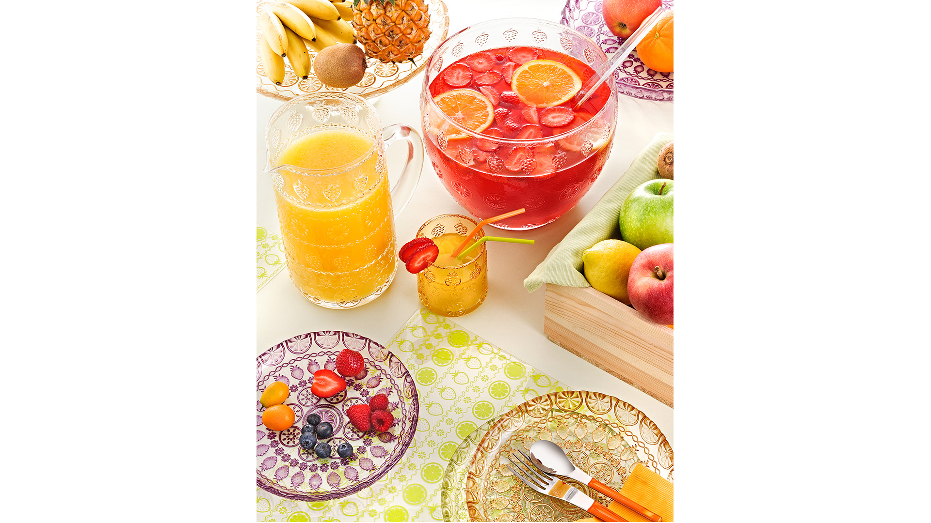 10608060 IVV Тарелка закусочная IVV "Витамины" 21см (аметистовый узор) Стекло  - Вид №2