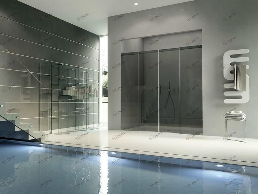 Duka Хрустальная душевая кабина с раздвижной дверцей Aura – senza profili Xt4