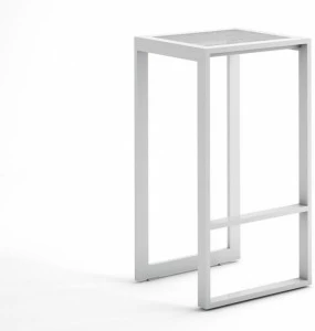 GANDIABLASCO Высокий табурет из термо-лакированного алюминия с подставкой для ног и подставкой для ног Blau