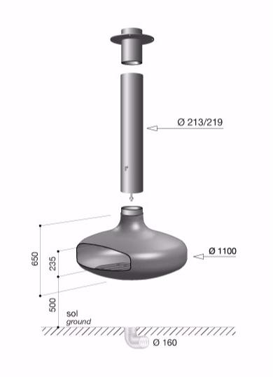 Focus creation Центральный вращающийся подвесной камин Domofocus sun-id-1378577 - Вид №4