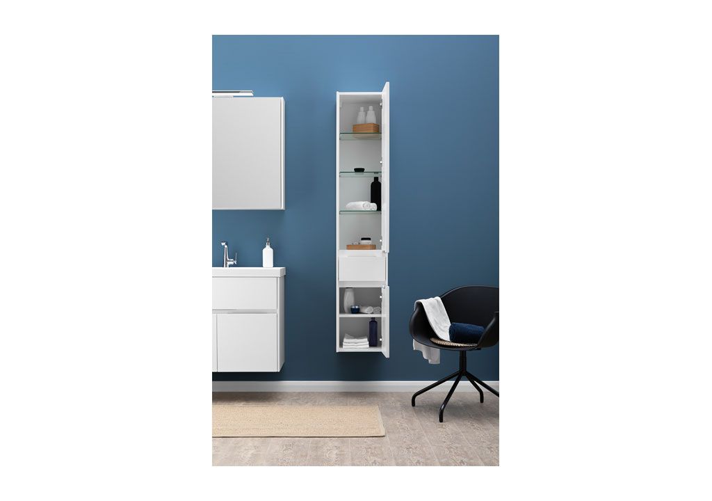 Шкаф-пенал для ванной Aquanet Латина 35 белый 00179606 - Вид №6