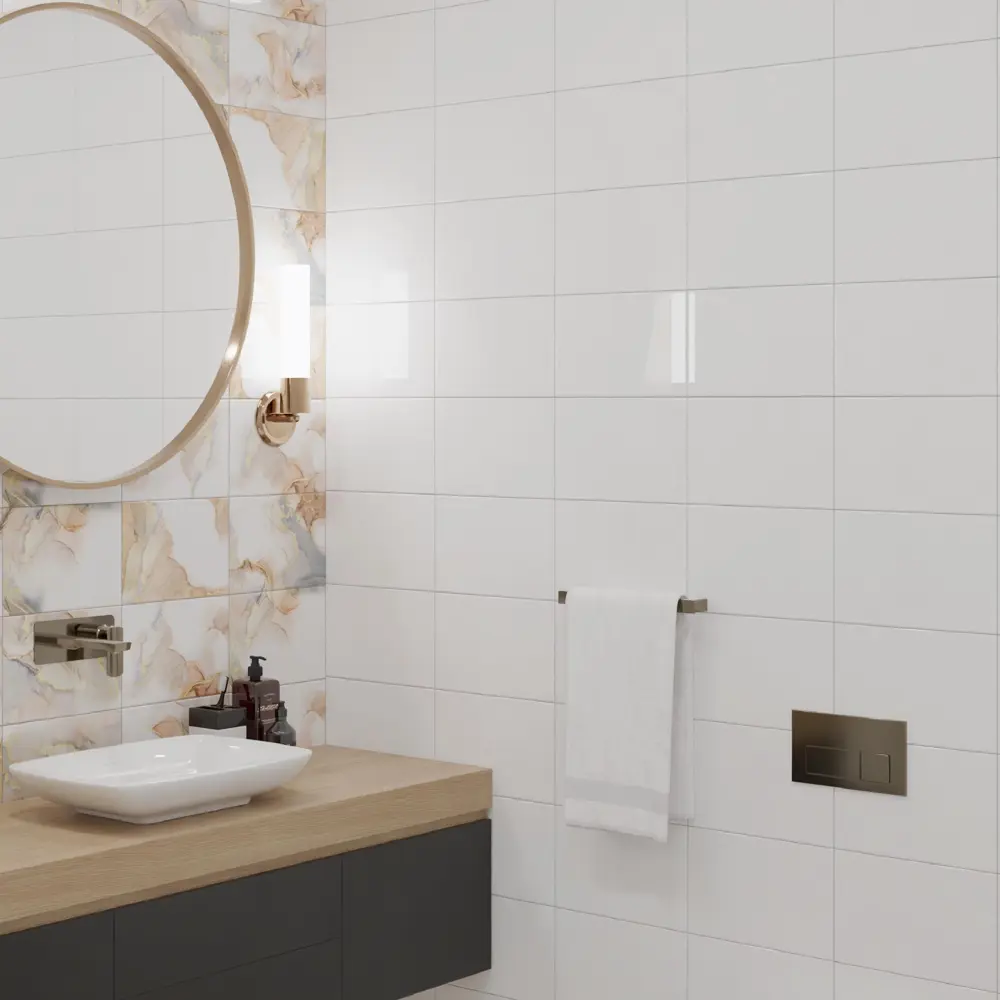 Плитка настенная Axima Малави 20x30 см 1.44 м² глянцевая цвет белый STLM-2166693