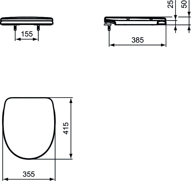 W301801 Сидение с крышкой с функцией плавного закрытия EUROVIT Ideal Standard ECCO-EUROVIT  - Вид №3