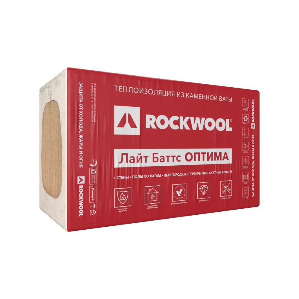 Rockwool Лайт Баттс Оптима: экологичный утеплитель для эффективной теплоизоляции 86585158 STLM-0070474
