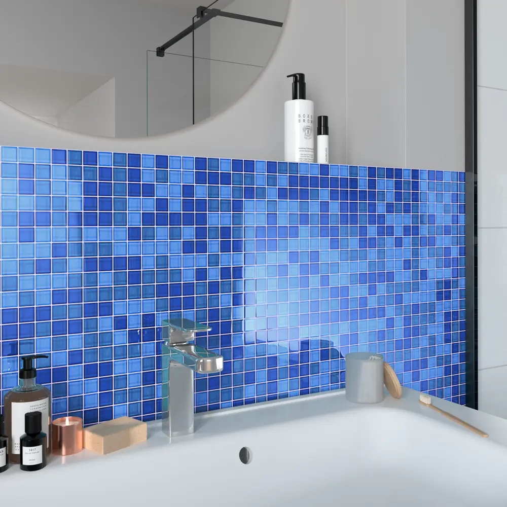 Стеклянная мозаика KREAFORTA сине-голубая для интерьера 89412212 STLM-1571414 - Вид №4