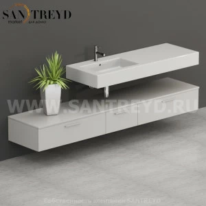 T22552BT2 Столешницы для использования в сочетании с тумбами и открытыми тумбами 225 см серая Globo ARREDO WOOD Италия