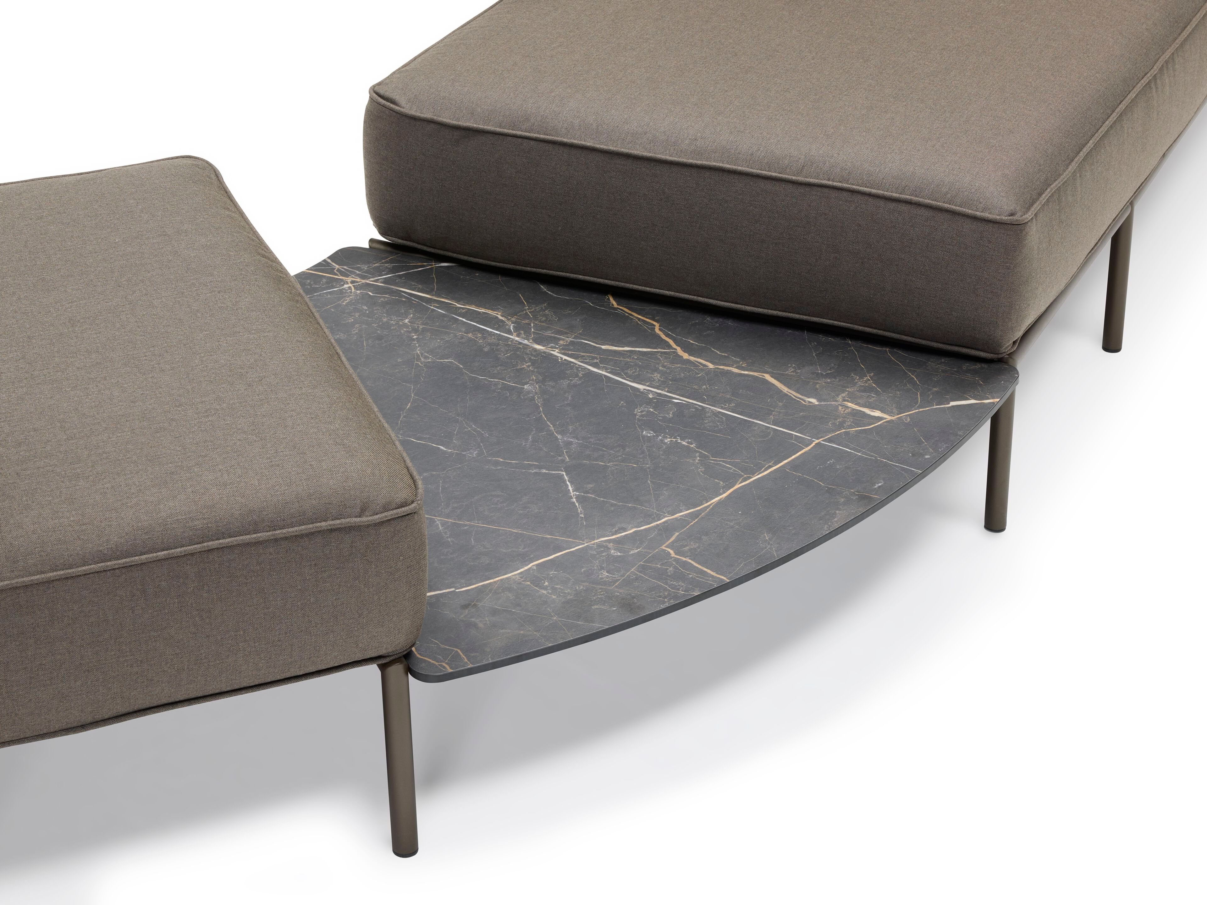 Угловой модульный садовый стол из окрашенной стали и столешницы HPL S-CAB лоскут ARCH-00064463