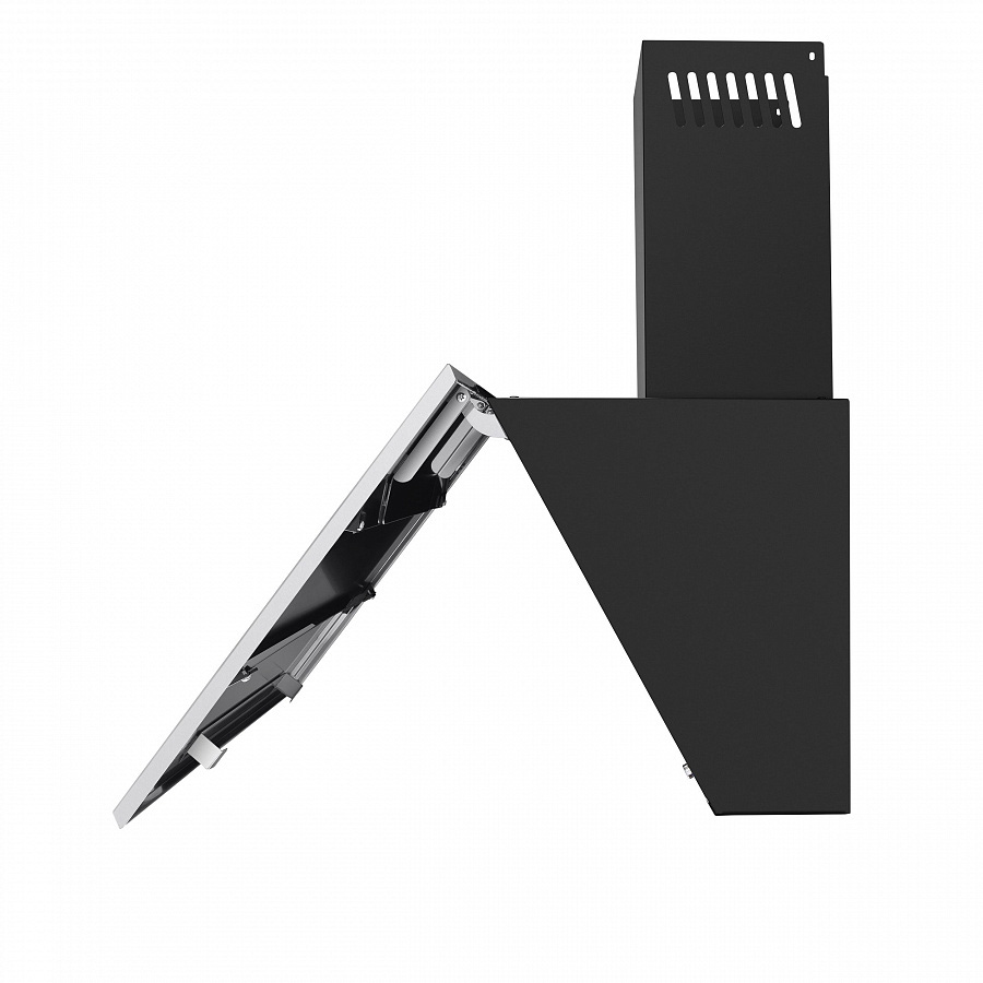 BRIDGE 60 INOX Glass Black Вытяжка / тип: подвесная, цвет: нержавеющая сталь/черное стекло, управление: кнопочное, ширина, мм: 600, полная потребляемая мощность, вт: 190• количество скоростей: 3• максимальная производительность, м3/ч: 850• площадь кухни: Santreyd  - Вид №5