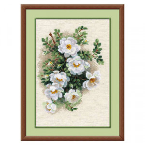 1351 Набор для вышивания Белый шиповник 21 х 30 см RIOLIS Сотвори Сама