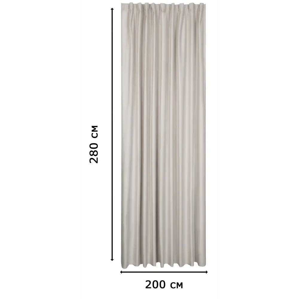 KREAFORTA Annalise - штора блэкаут с лентой и скрытыми петлями 200x280 см экрю 89405466 STLM-1583371 - Вид №1