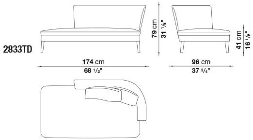 Maxalto Мягкая кушетка из ткани Febo sun-id-1437061 - Вид №5