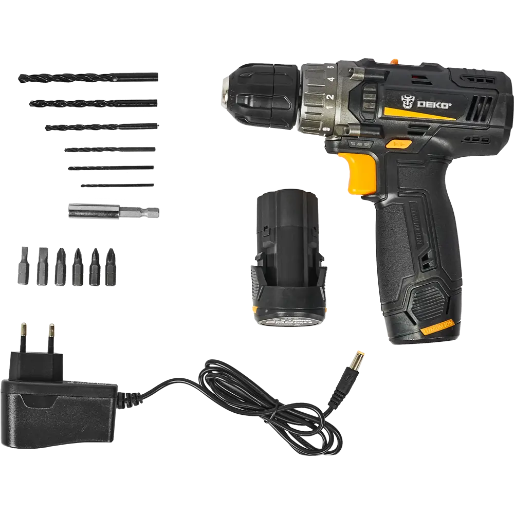 Дрель-шуруповерт аккумуляторная Deko GCD12DU3 063-4140, 12 В Li-Ion 2x2 Ач 83422546 STLM-2102749  - Вид №5