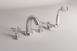 Смеситель для ванны с 5 отверстиями и ручным душем