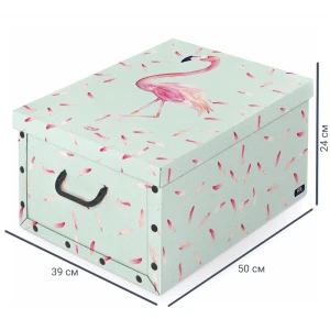 Коробка с ручками Domo Pak Фламинго 39x50x24 см картон разноцветный 17152351 STLM-2032779