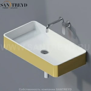 MWL75GOLD Подвесная раковина настенная прямоугольная Ceramica Flaminia Miniwash золотая