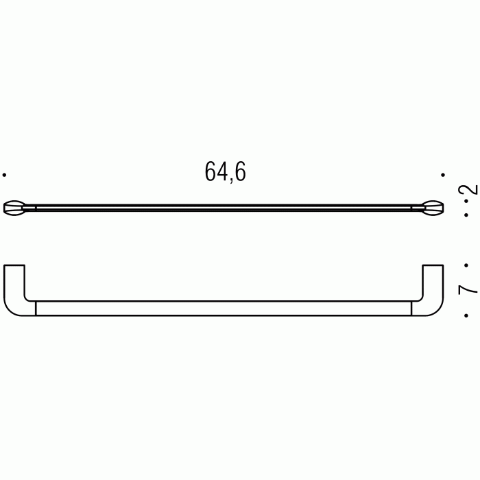 B30110CR B3011 Полотенцедержатель 65 см COLOMBO TRENTA Colombo Design - Вид №1