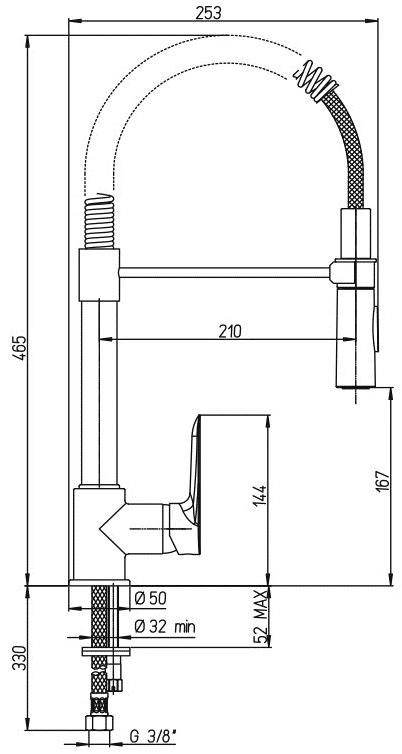 Paini Nove 09CR555 смеситель для кухни  - Вид №1
