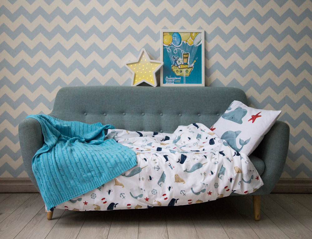 Комплект детского постельного белья "Морские животные" VAMVIGVAM  282095 Белый;голубой Santreyd  - Вид №3
