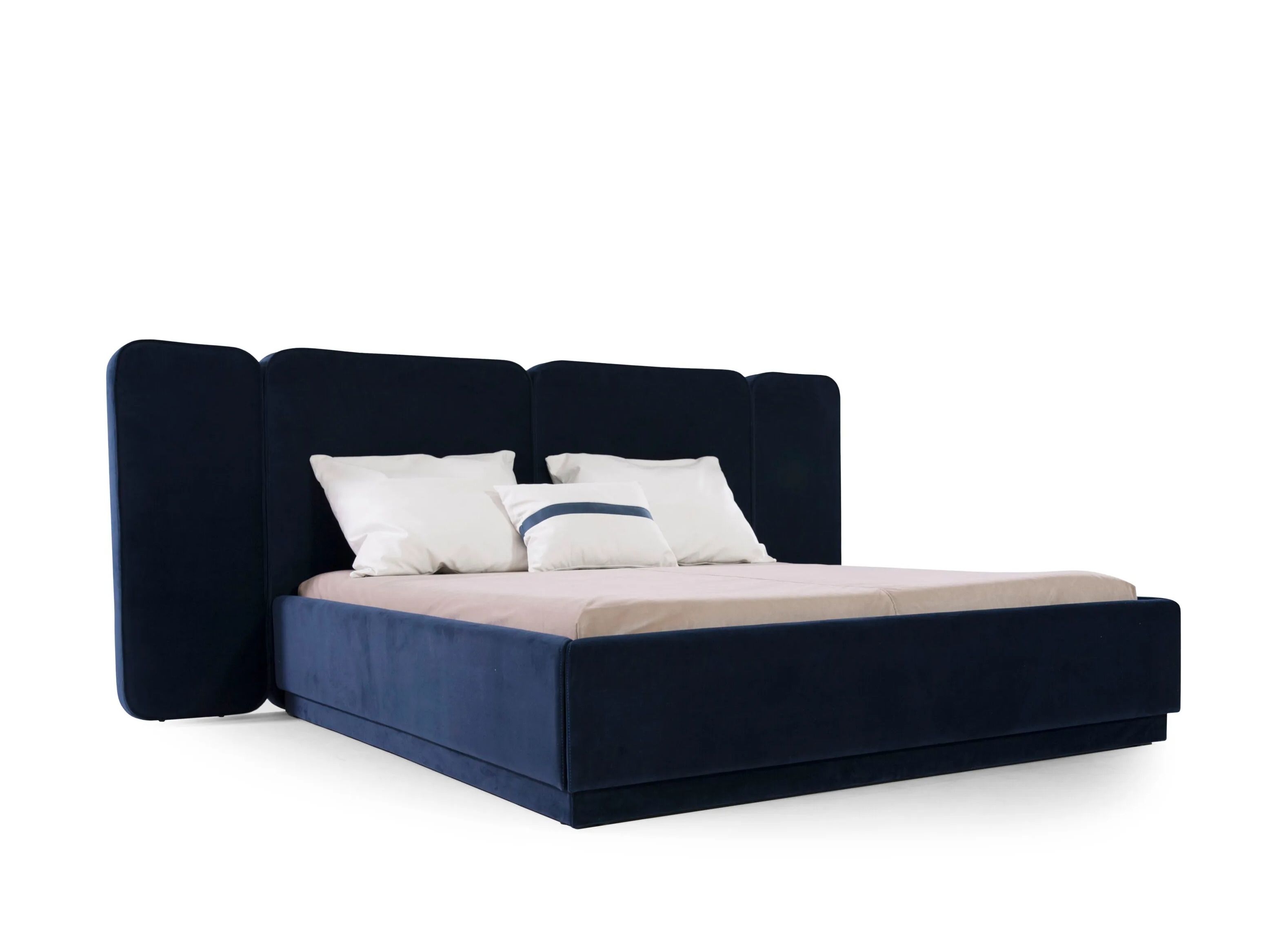 Двуспальная мягкая кровать из ткани с высоким изголовьем ABLE MONETTE ARCH-00055466 - Вид №1