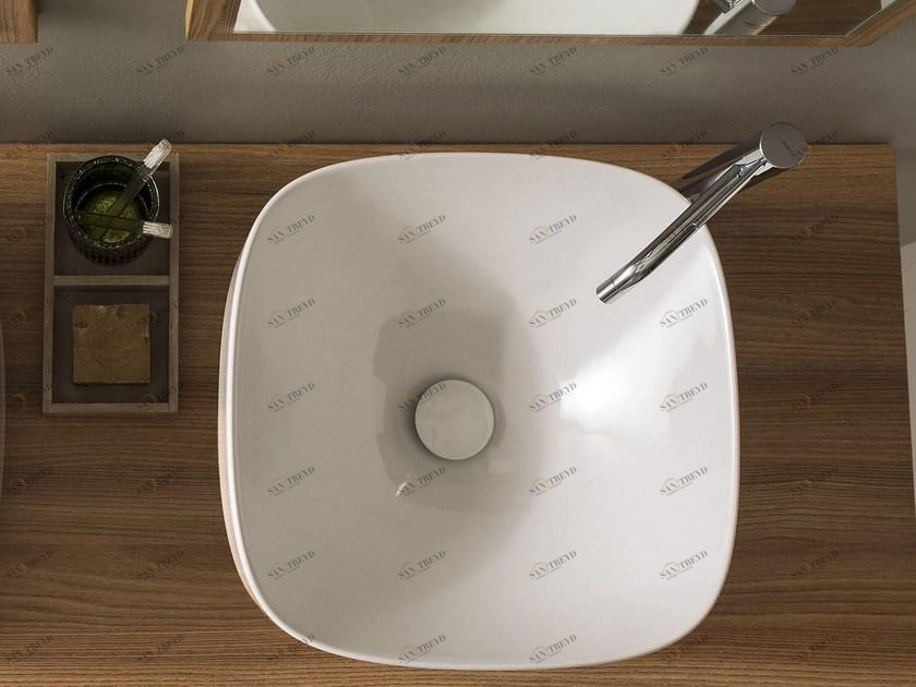 5501 Накладная раковина на столешницу  овальная Scarabeo Ceramiche Moon