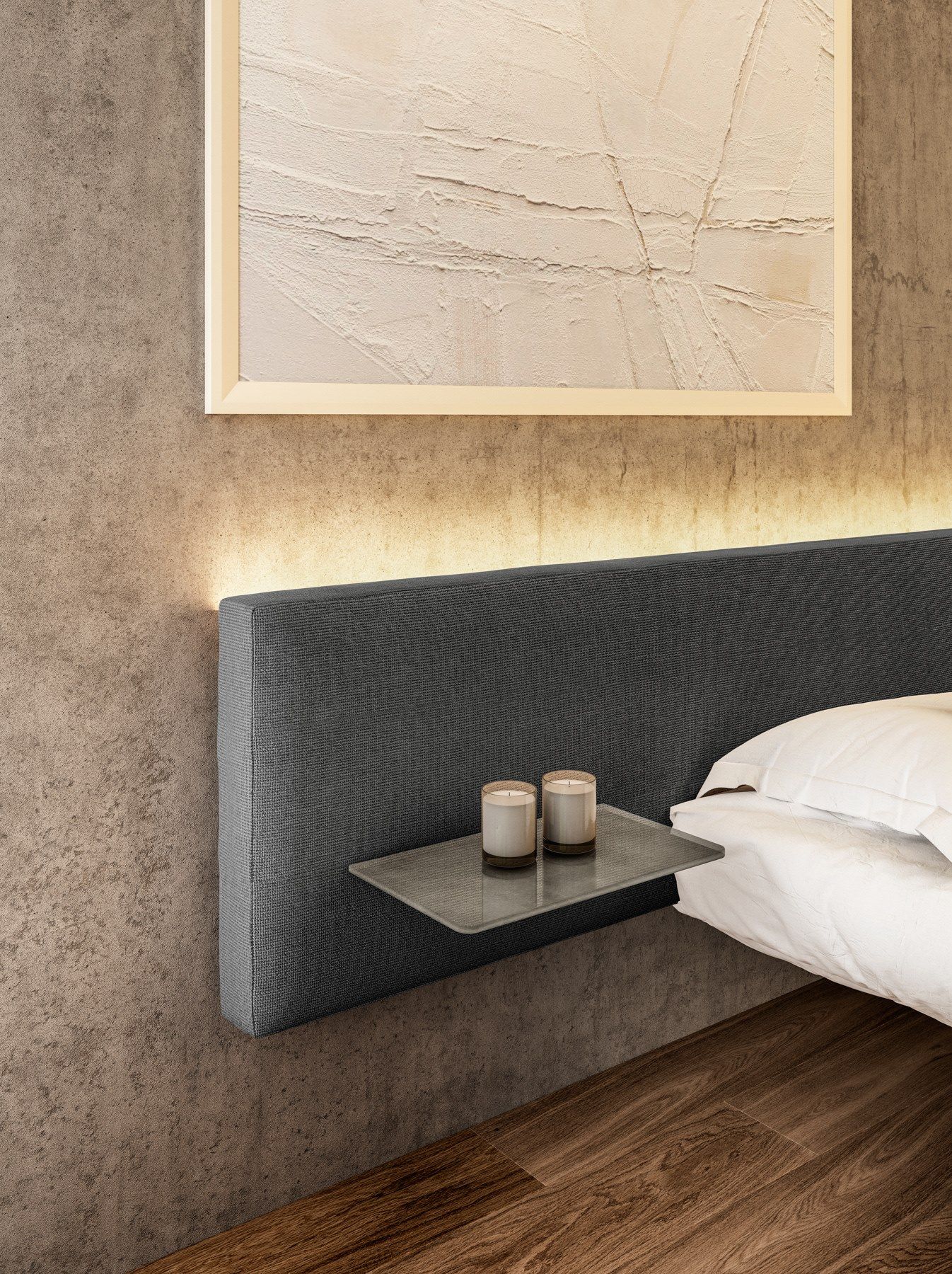 Двуспальная кровать со встроенными тумбочками Lago FLUTTUA 1611 ARCH-00032168 - Вид №2