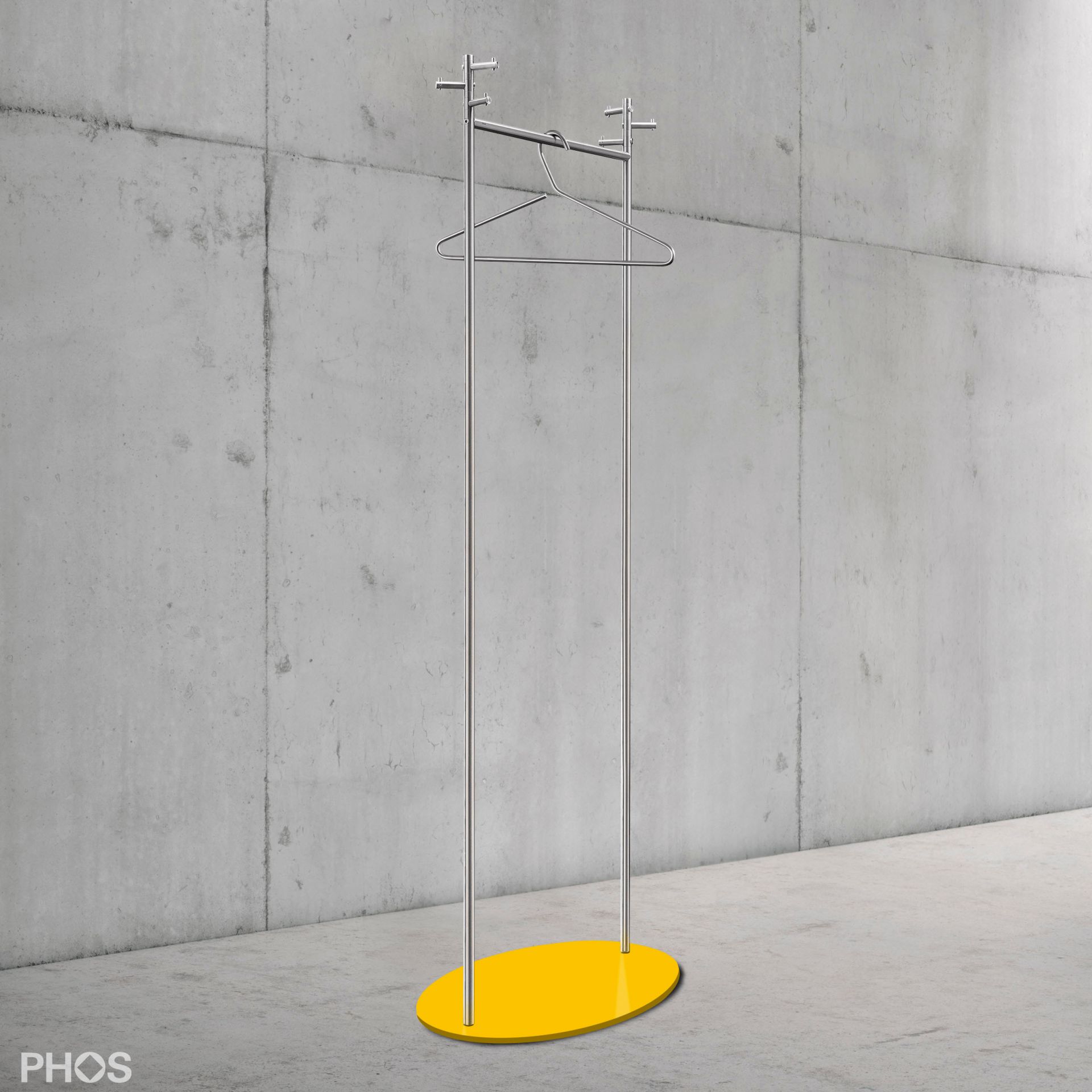 GST1-BPGe Вешалка для одежды Twin с овальным основанием, цвет основания: желтый PHOS  - Вид №1