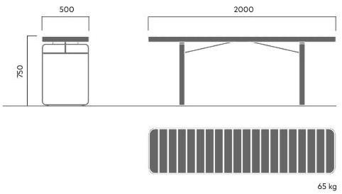 VESTRE Стол для общественных мест из стали и дерева Forum sun-id-1346174 - Вид №12