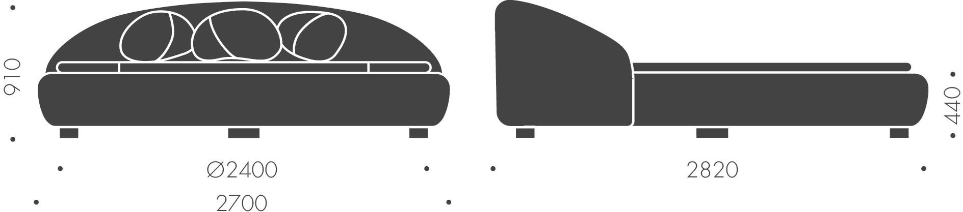 Heavens Мягкая круглая двуспальная кровать sun-id-1388603 - Вид №4