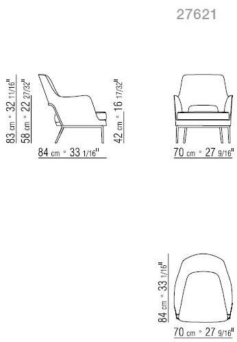 Flexform Кресло из ткани с подлокотниками Joyce sun-id-1474570 - Вид №3